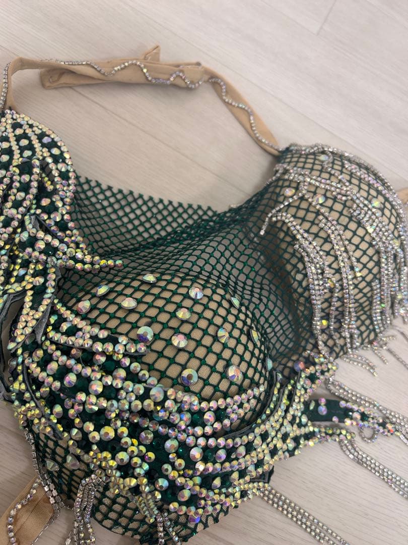 ベリーダンス衣装ダークグリーン