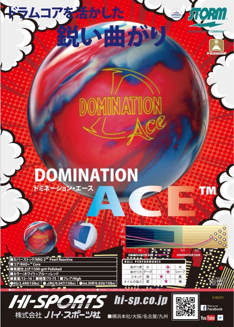 ★15ポンド試投のみ★ドミネーションエース★ストーム★ハイスポーツ★