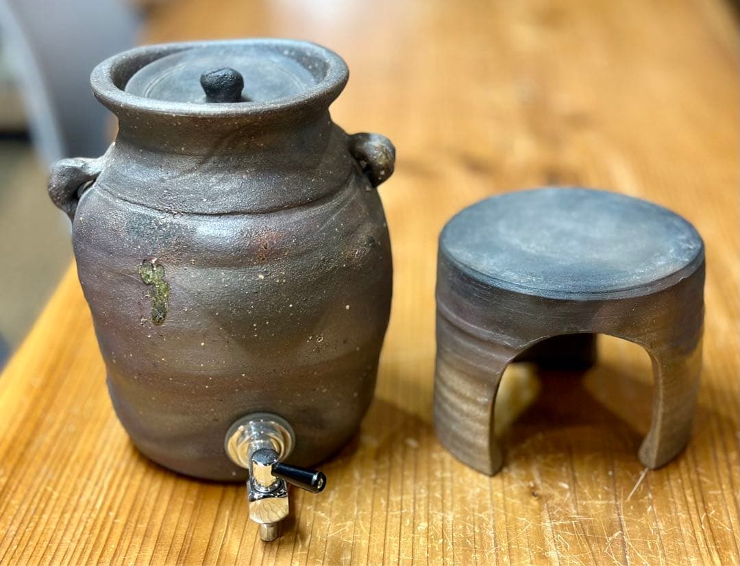 再値下げ　信楽焼　へちもん　手造り　焼酎 サーバー　炭化　焼締め