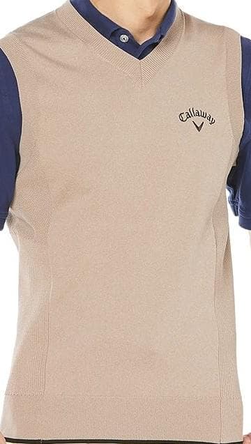 キャロウェイC23119100メンズベスト　ベージュ 　Lサイズ