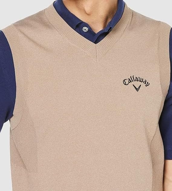 キャロウェイC23119100メンズベスト　ベージュ 　Lサイズ