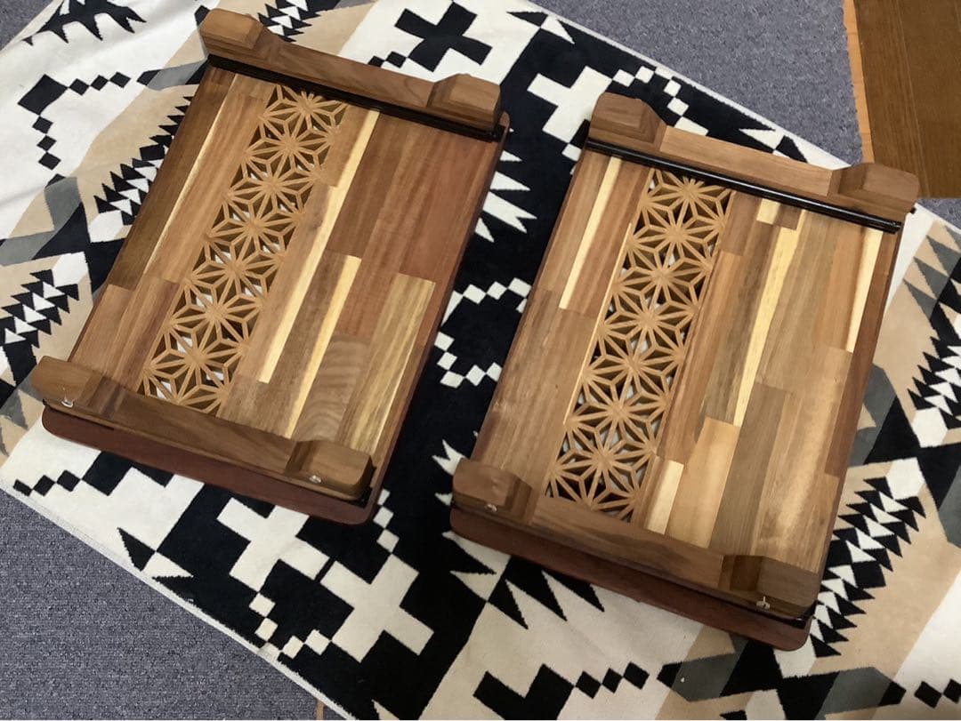 ハル様オーダー品スノーピークシェルコンサイズスライド天板組子細工1402セット