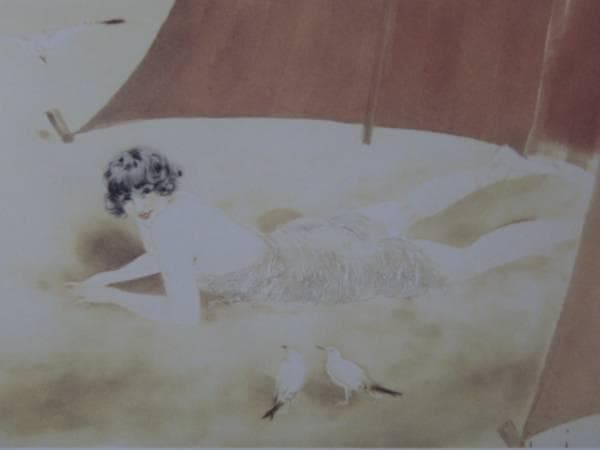 ルイ・イカール限定版・アールデコ/白い下着、希少な額装用画集より、新品高級額装付