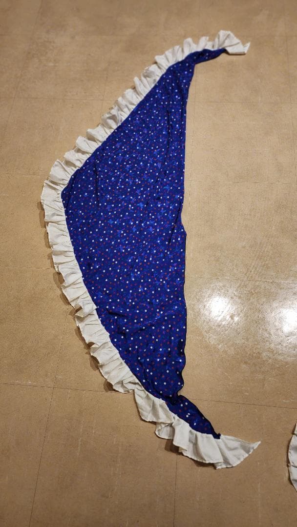 フラメンコドレス 青色 カラフル水玉　シージョ付き（中古）