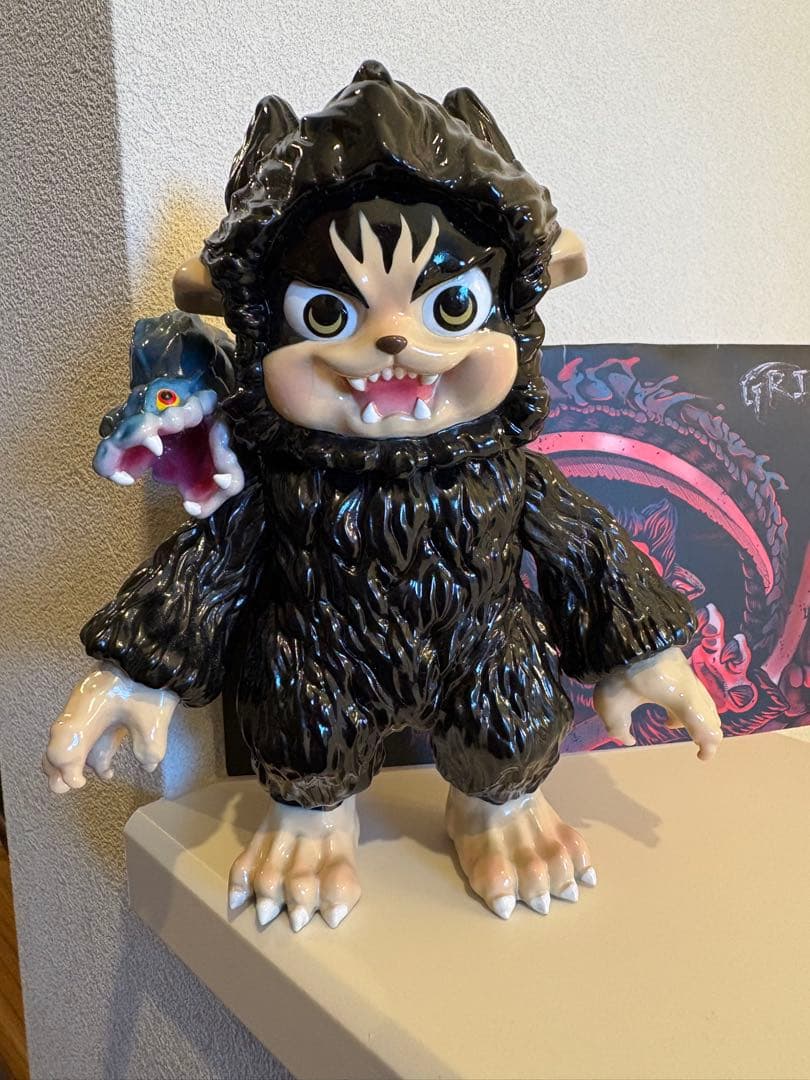 美品　しぬこ　GRIM CAT 死神バージョン　ソフビ　ヘッダー付き