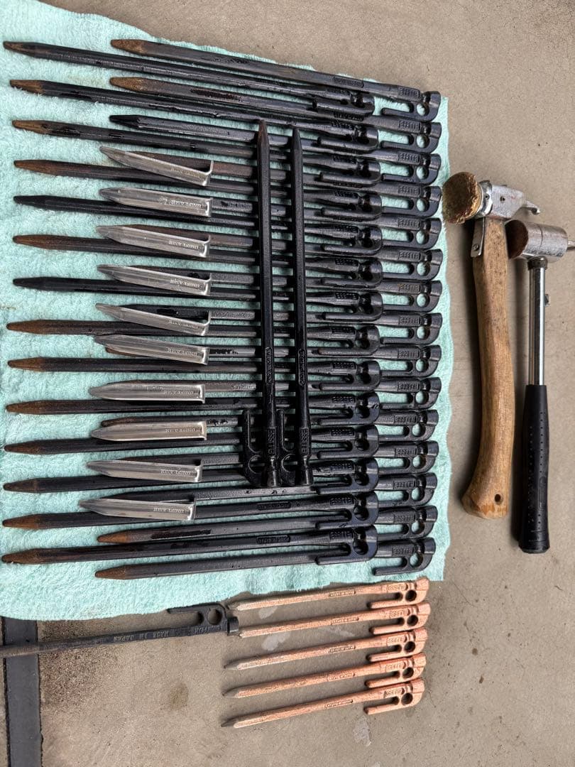 鍛造ペグ エリッゼステーク 28cm✖️31本18cm✖️5本　ユニフレーム 10本