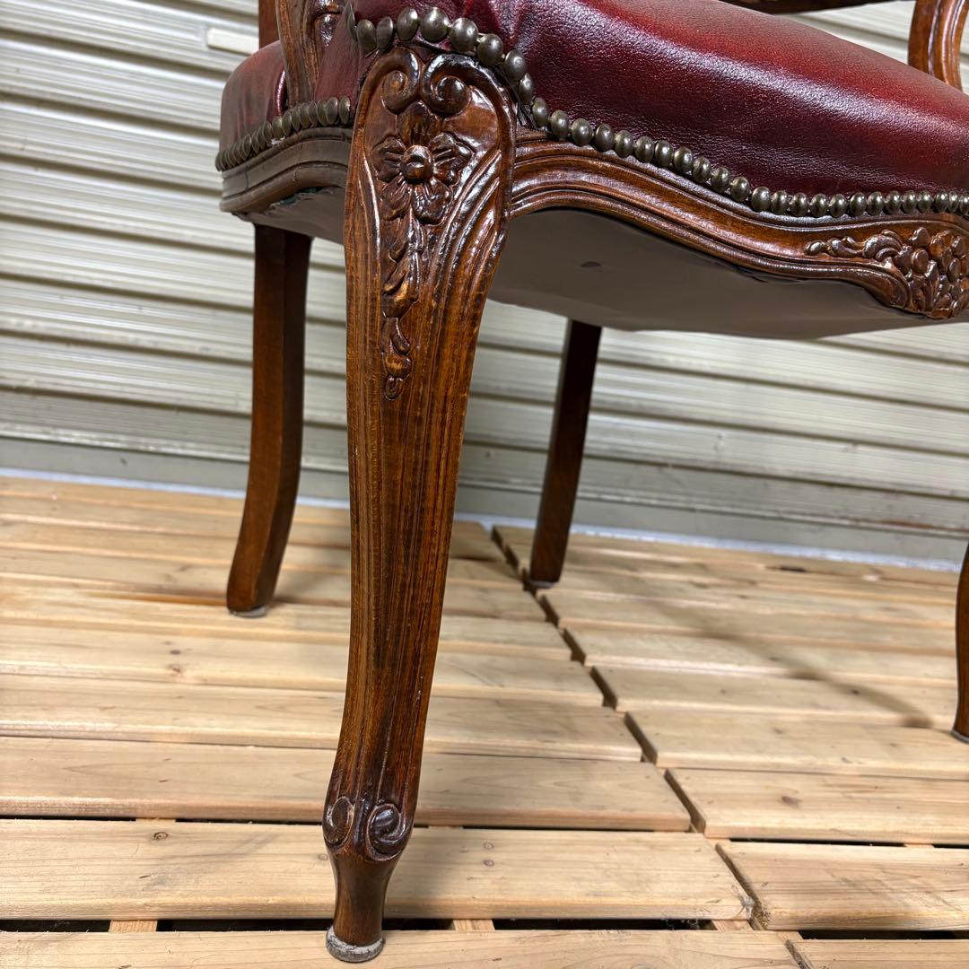 【送料込】ロココ調　アームチェア　アンティーク家具　ヴィンテージ　チェア