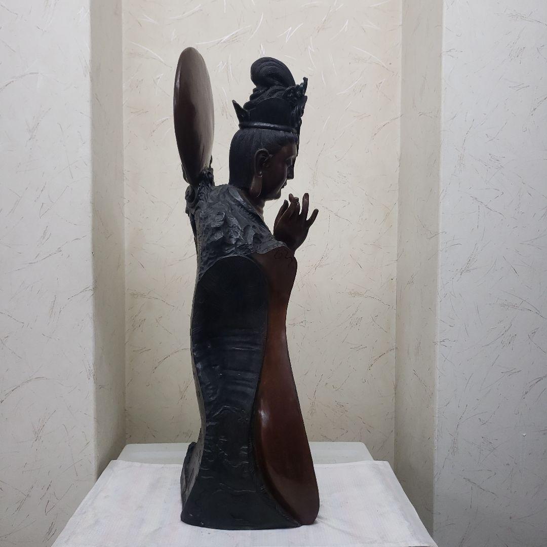 Ｂフライデー蔵出し特価金属製仏像風モダンアート彫刻 約68cm13,5kg作家物