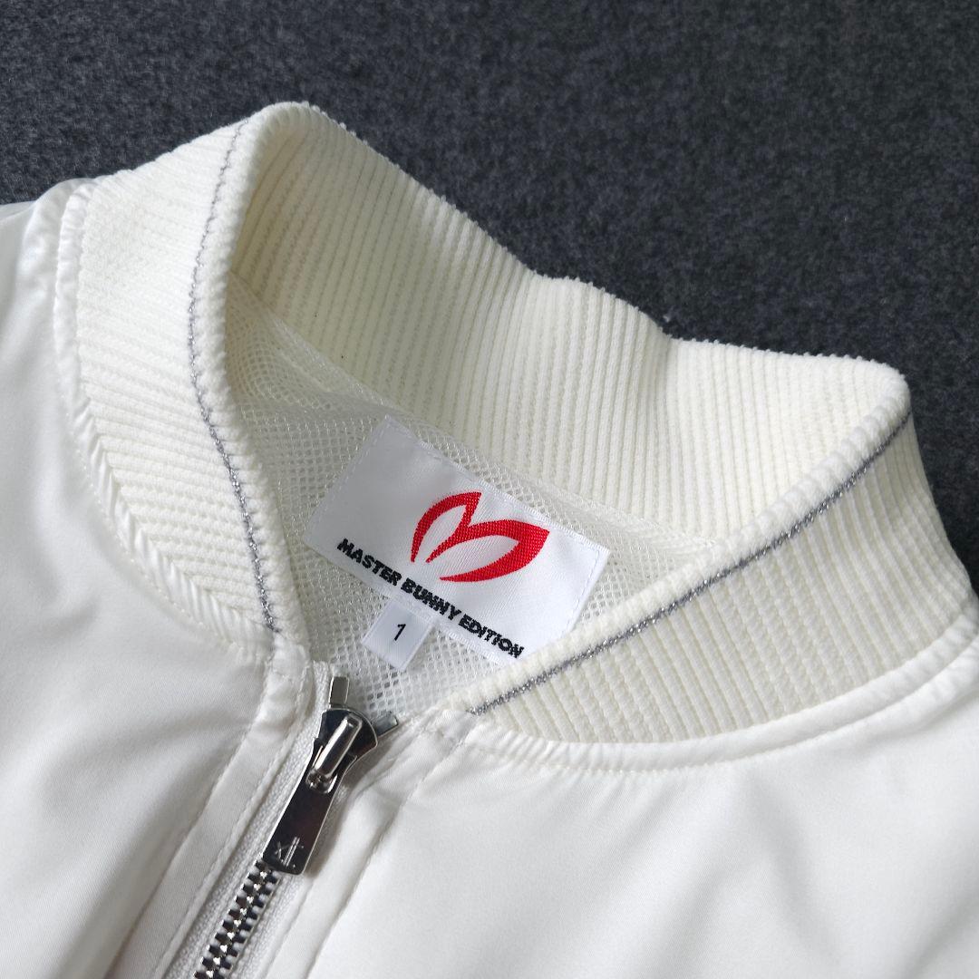 【マスターバニーエディション】人気プリーツ 長袖ゴルフブルゾンジャケットM 白
