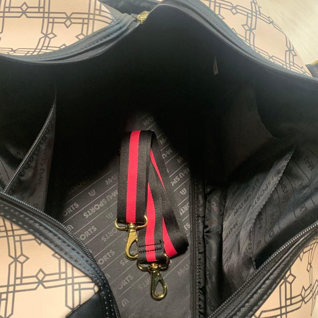 【良品】 MUスポーツ モノグラムプリント ボストンバッグ 703H6202