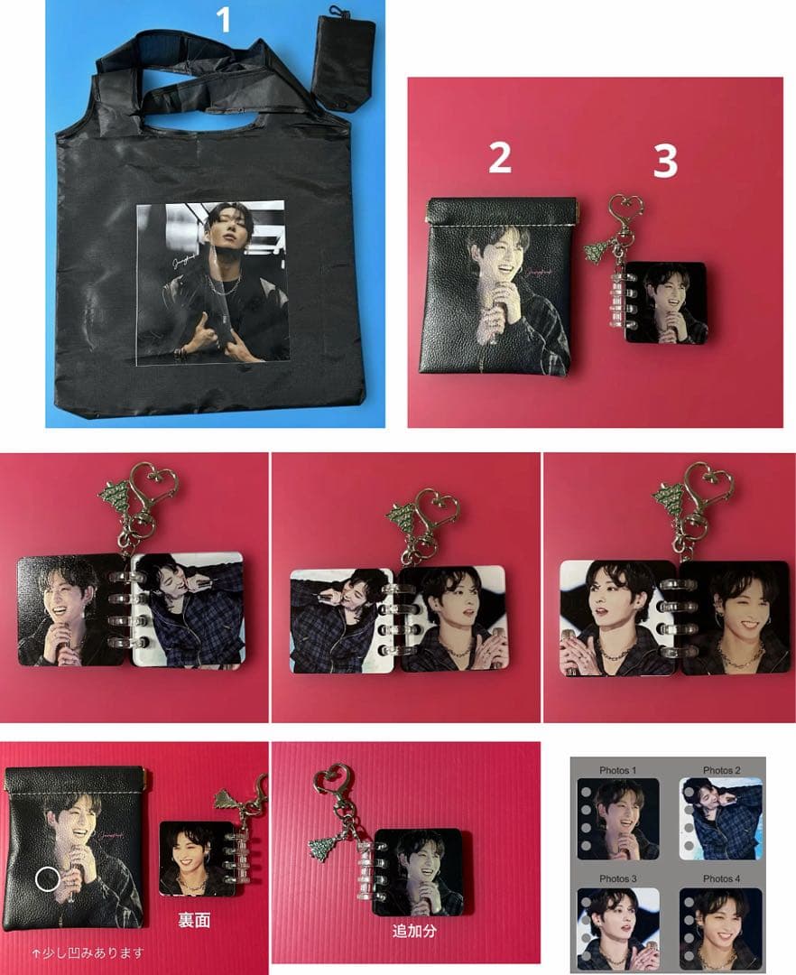 BTSJungkookアクリルフォトアルバムキーホルダー•マグネットブックマーク