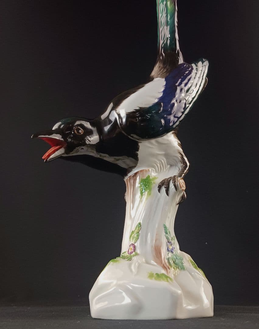 Y2020-2 マイセン 19世紀 カササギ 置物 フィギュリン ケンドラー原型