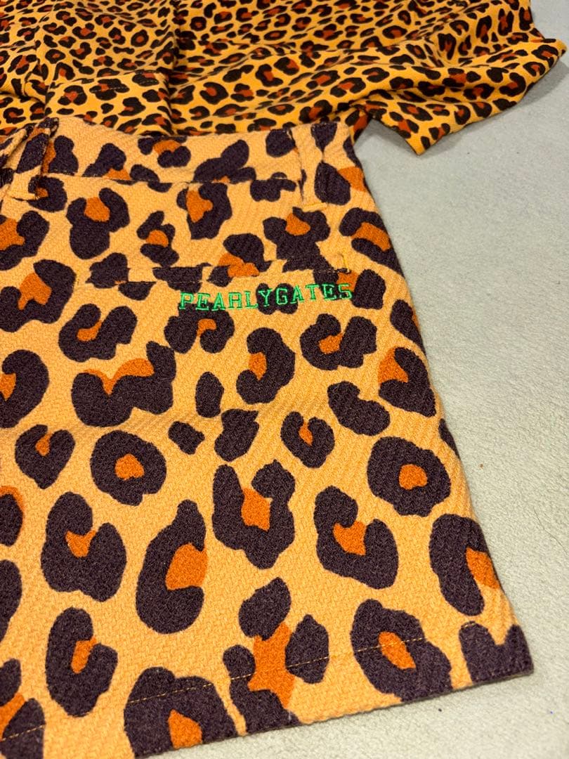 （超美品）パーリーゲイツ、レオパード柄、ヒョウ柄シリーズ、セットアップ、サイズ0