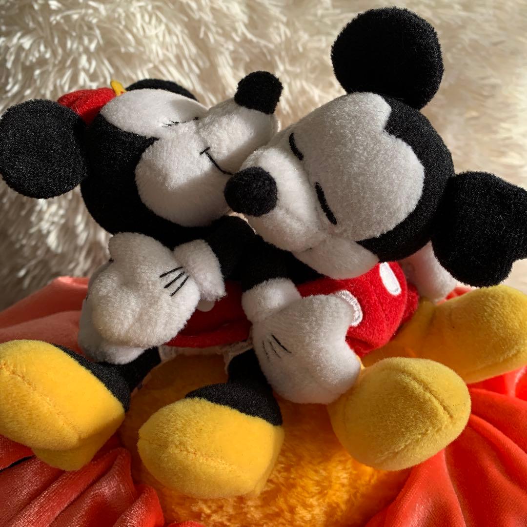 レア　ミッキー　ミニー　ぬいぐるみ　蕾　桃　ディズニーランド　当時物　縁起物