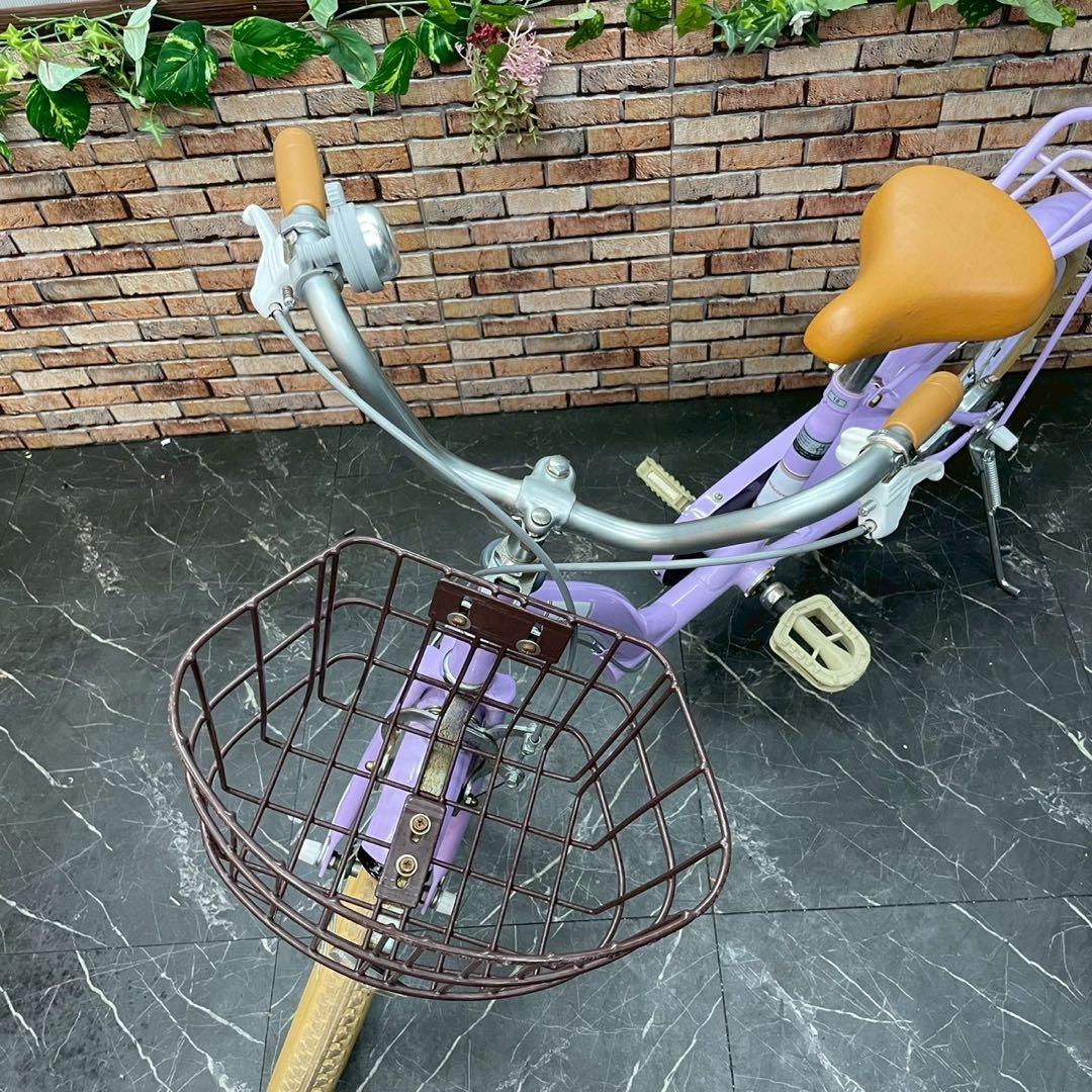 【75】子供用自転車 子供車 precieux パープル 18インチ シングル