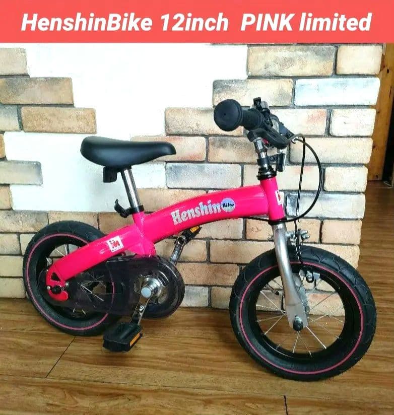 【極美品】へんしんバイク ピンク バランスバイク12インチスタンド付