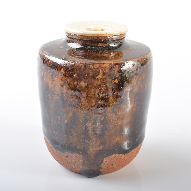 茶道具　瀬戸焼　肩衝茶入　仕覆付　時代箱　V　R6294