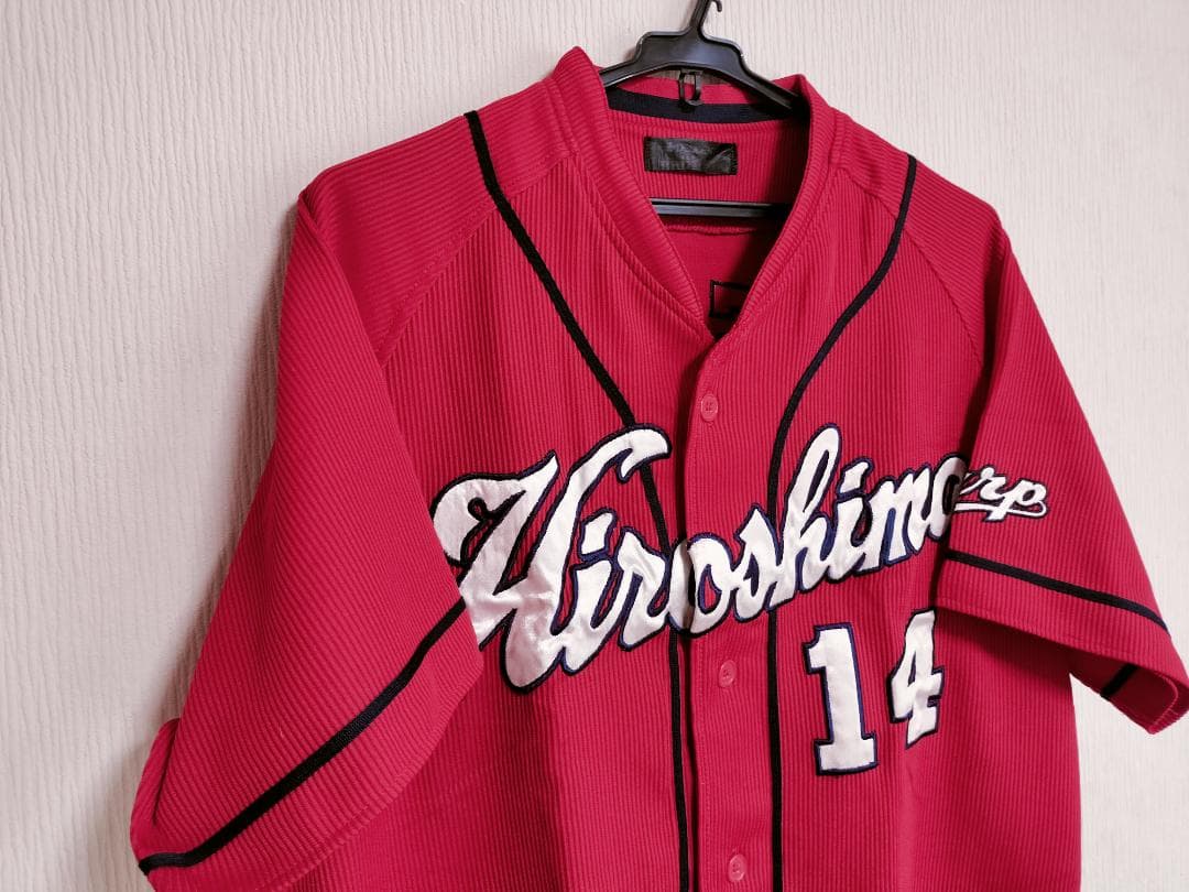 【サイン入り】大瀬良大地(広島東洋カープ)／ユニフォーム（サイズ：L／デサント）