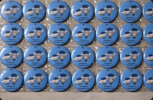 エヴァンゲリオン シナモロールカフェ 綾波レイ 缶バッジ 28個