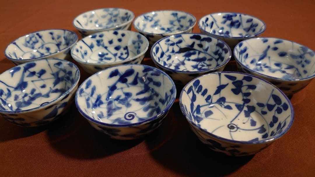 古伊万里　伊万里　染付　なずな　なずな文　煎茶碗　蔵出し　10客