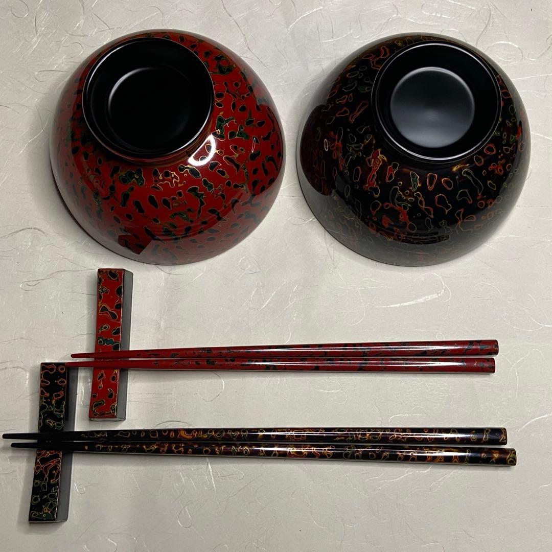 津軽塗り茶碗セット