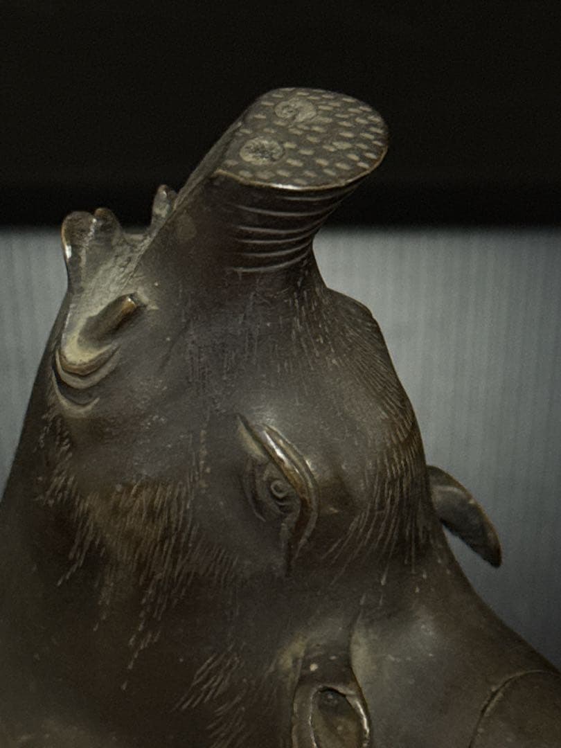 江戸期 古銅 極上 細密造形美 猪型 香炉