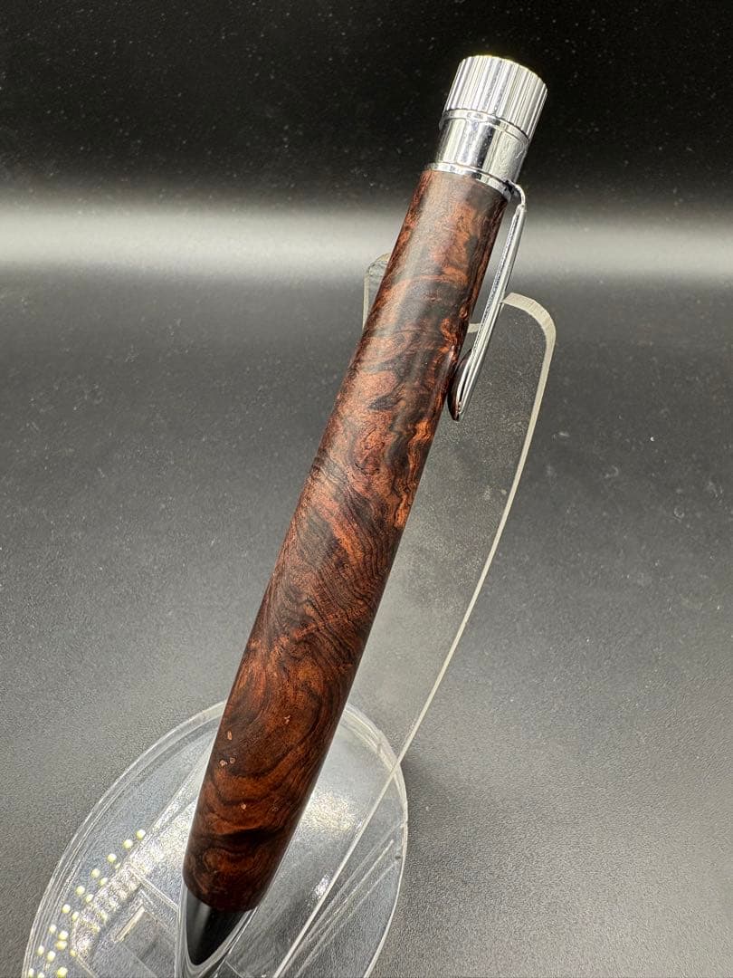 510極上　ホンジュラスローズウッド　瘤杢　KATO203 回転式ボールペン