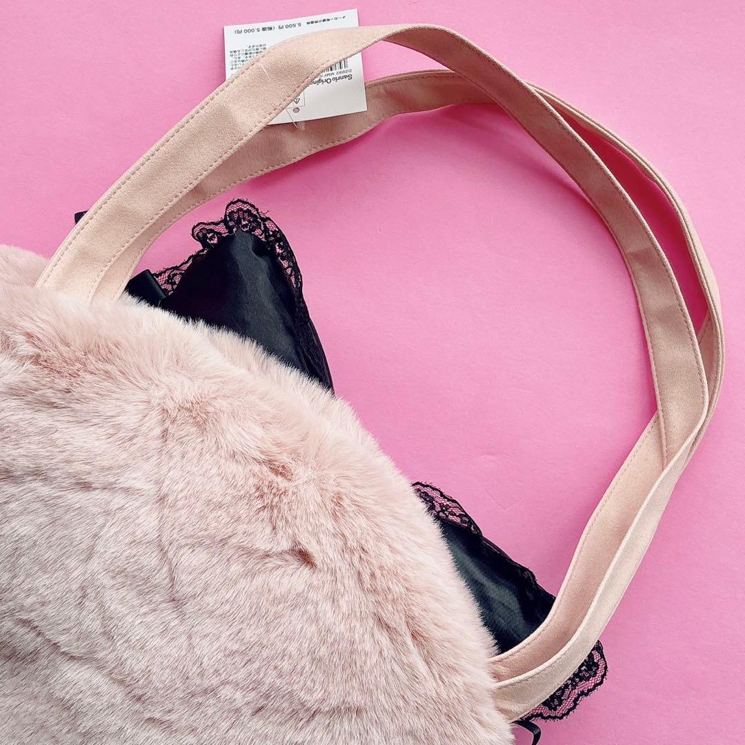 ♡ マイメロ 2025年初売り 真夜中のメロクロ フェイス形トートバッグ ♡