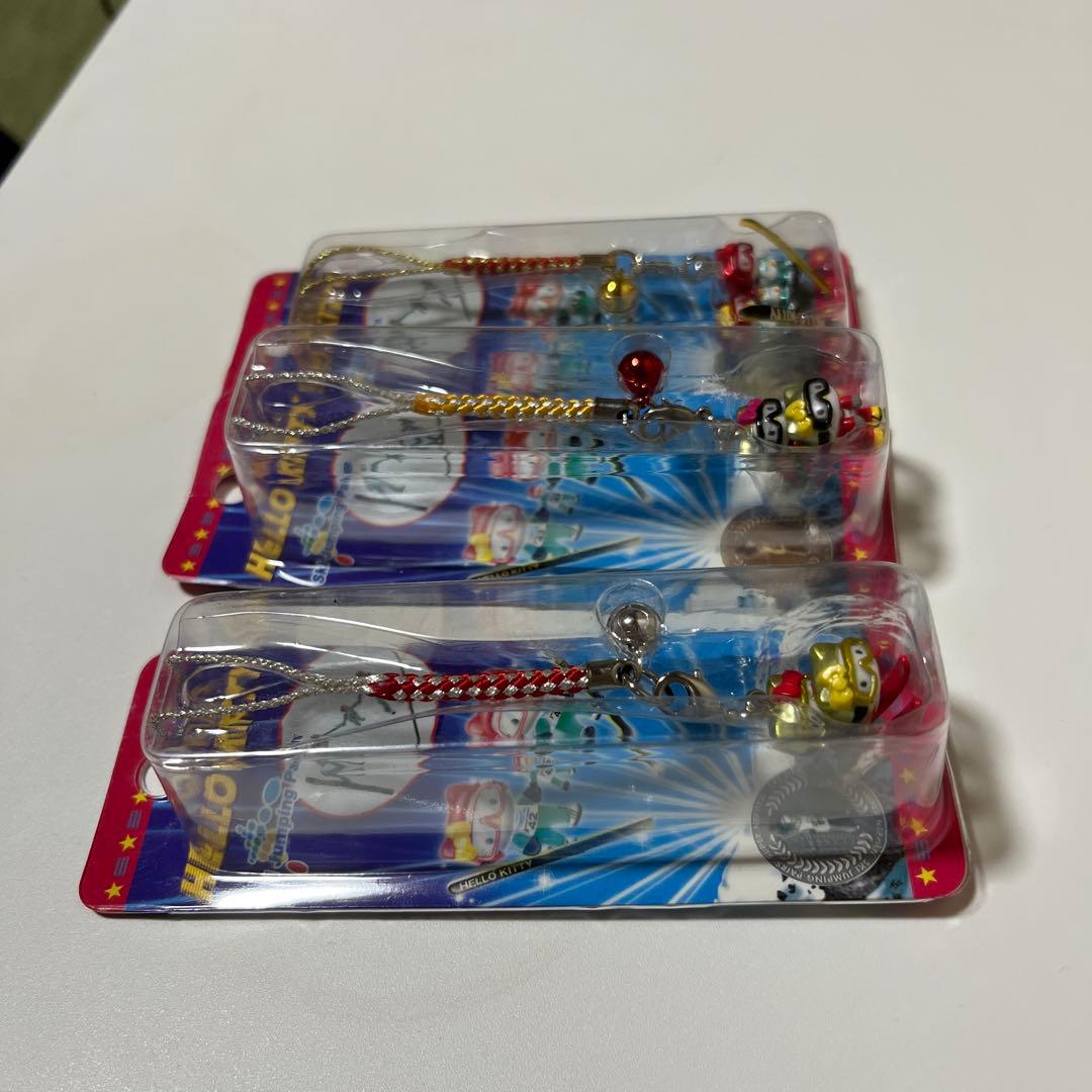 ハローキティ スキージャンプ ストラップ 根付け3個セット 金、銀、銅 サンリオ