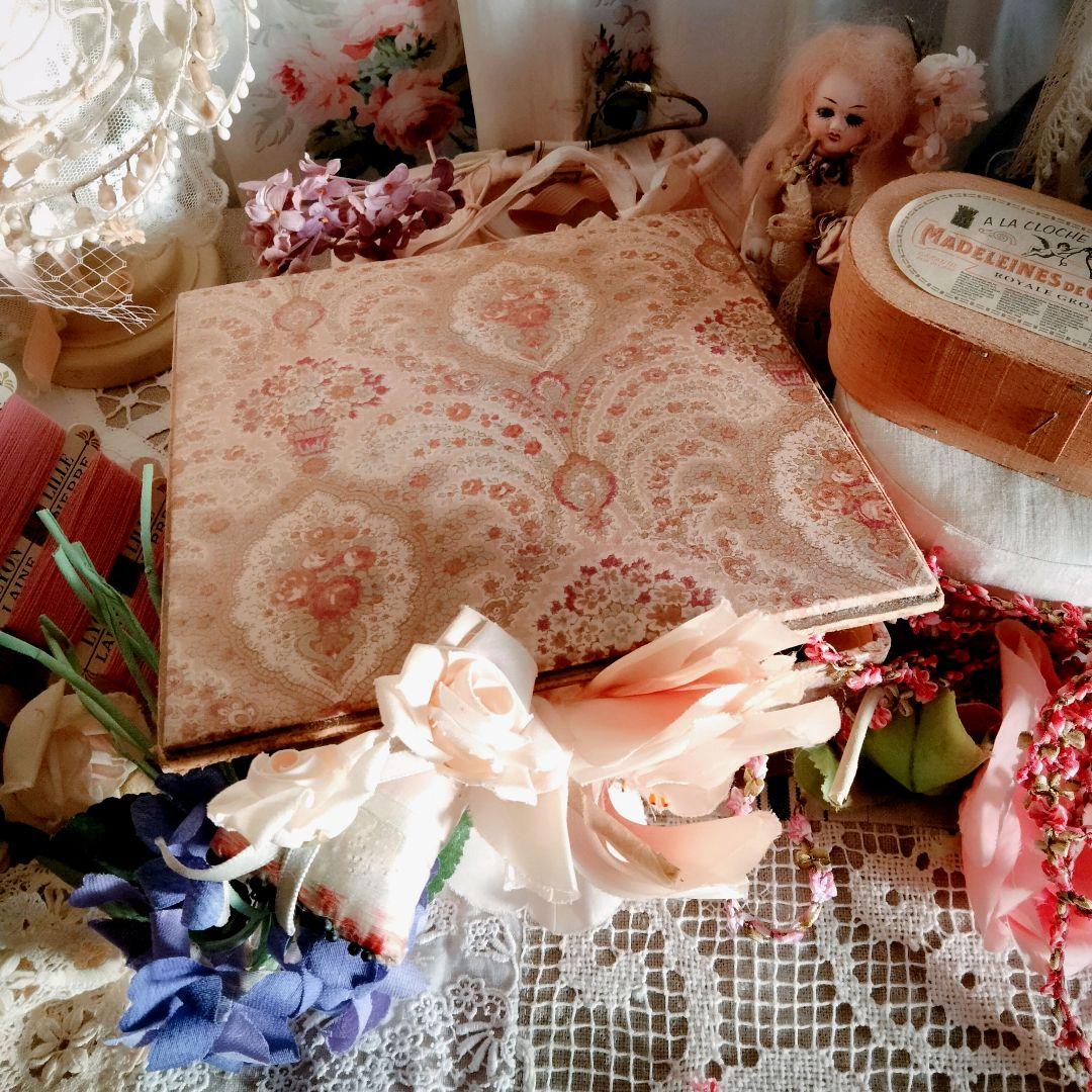 フランス アンティーク★カルトナージュ 布箱 フレンチファブリック