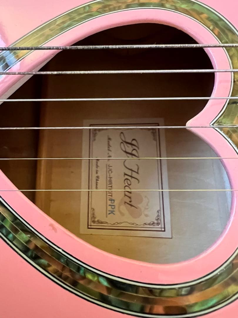 JJ Heart ジェイジェイハートアコースティックギター JJCピンクケース付