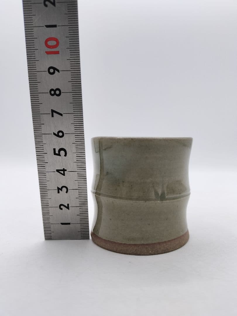 c803【新品・未使用】蓋置 虫明焼 竹 黒井一楽 木箱 茶道具