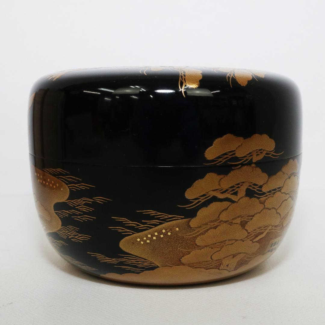 輪島塗　住吉 蒔絵 平棗 新出光峯 共箱