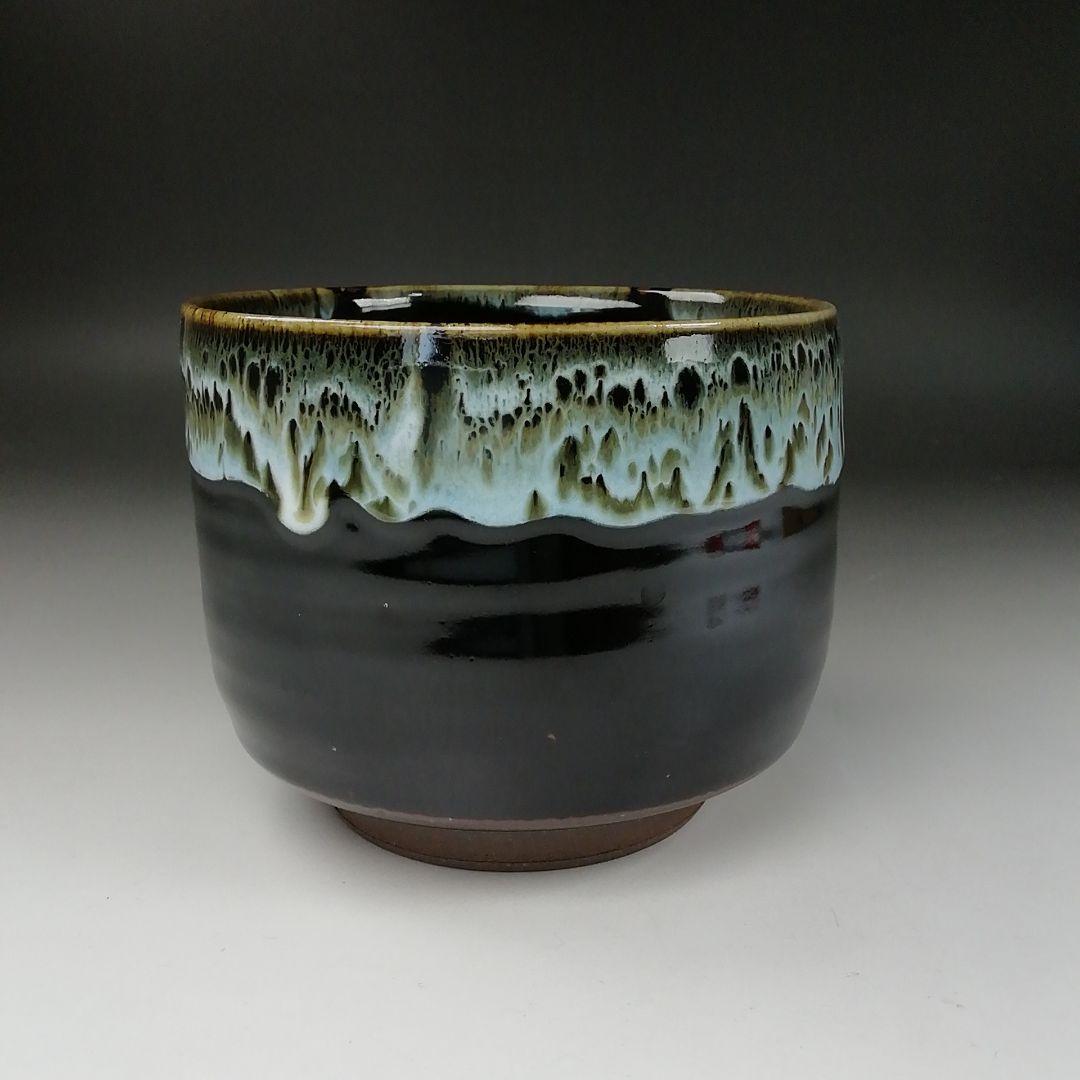 Ｔ３４０　茶碗　『灰釉流紋』『陶香園　加藤香山 作』　共箱　抹茶碗　茶道具