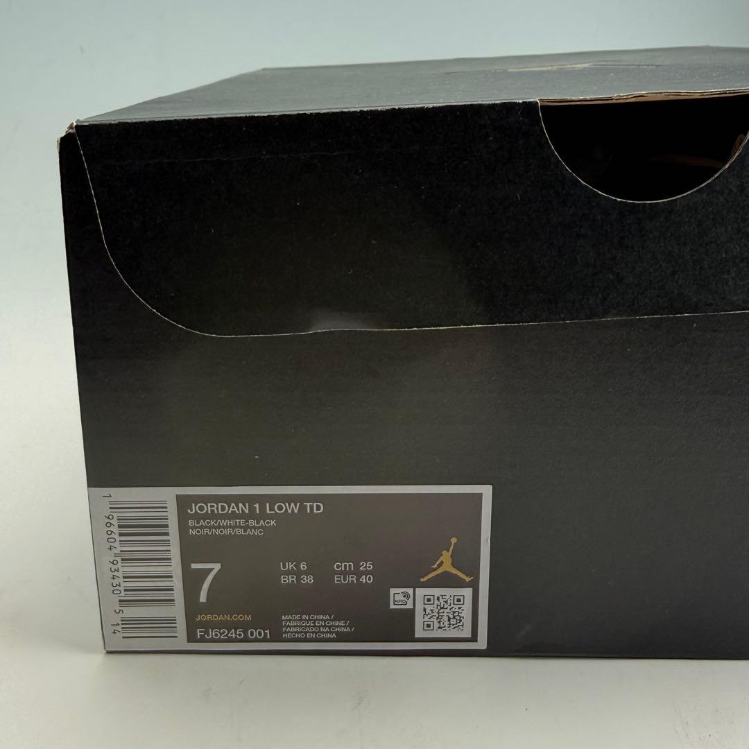 25cm ナイキ ジョーダン1 ロー TD クリート \"ブラック/ホワイト”黒白