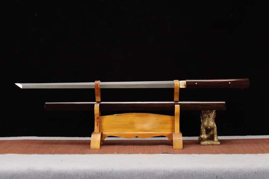 【黒檀居合直刀】武具　刀装具　日本刀　模造刀 鳳羽紋唐刀 横刀  直刀