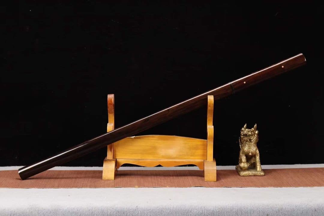 【黒檀居合直刀】武具　刀装具　日本刀　模造刀 鳳羽紋唐刀 横刀  直刀