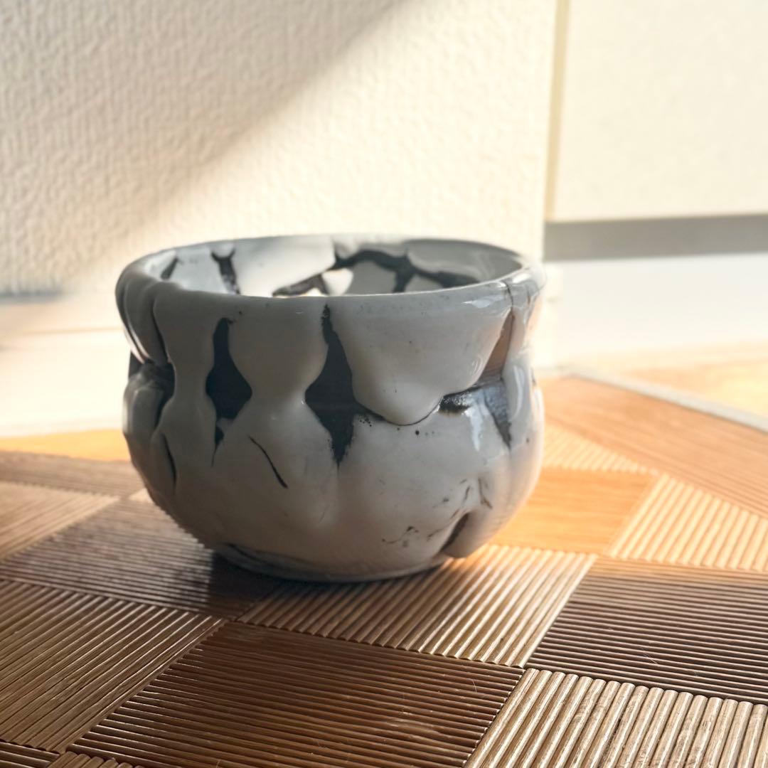 SNT1396 萩焼 鬼白 作家物 茶碗 茶道具 抹茶茶碗 伝統工芸品 鬼萩