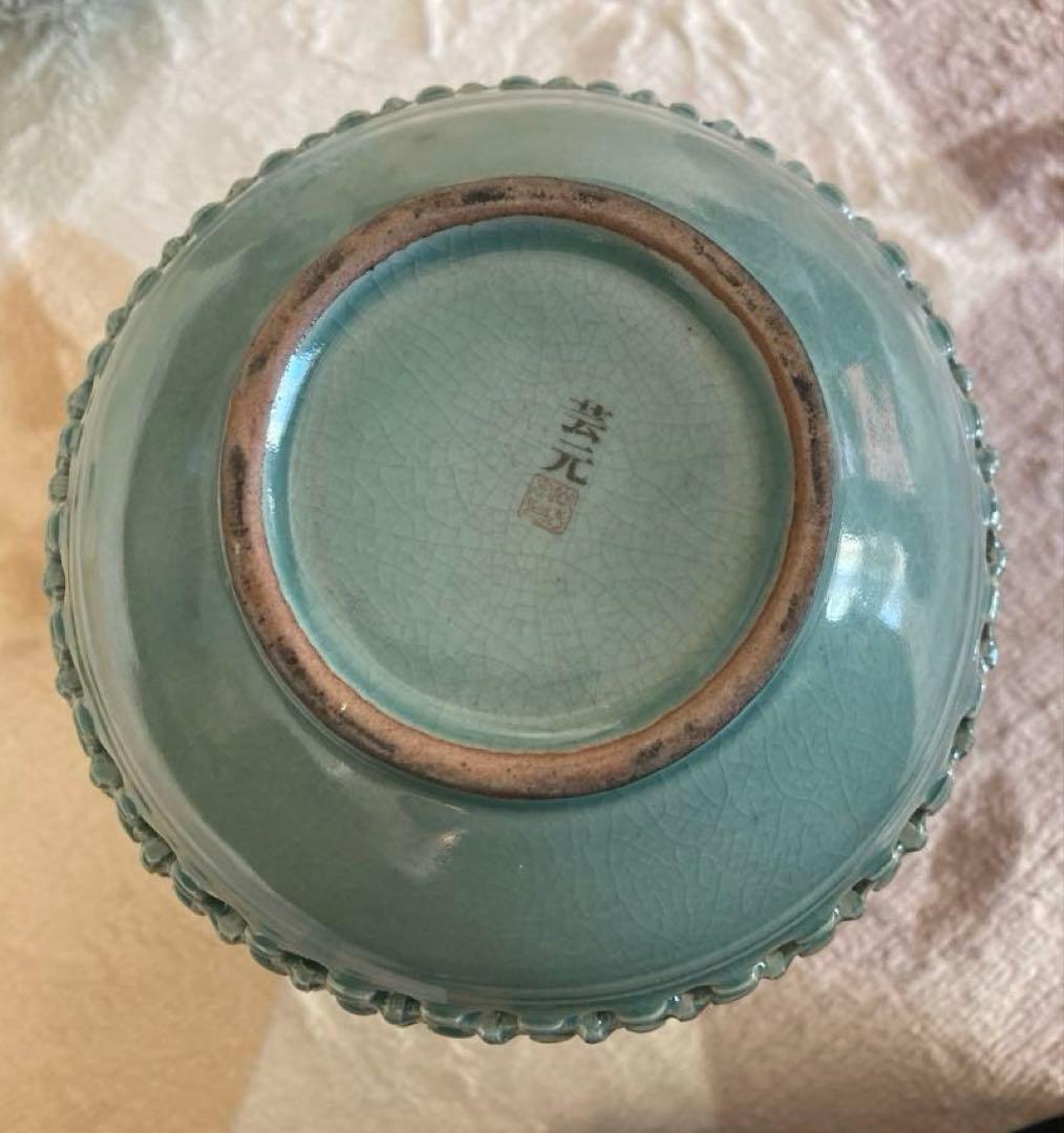 青磁壺　陶磁器　骨董　アンティーク　韓国