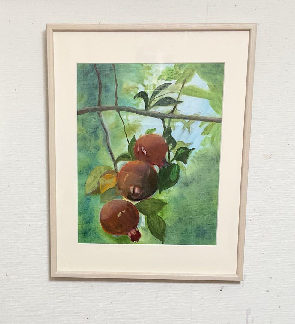 油彩画　［　ザクロ　」　原画　額付