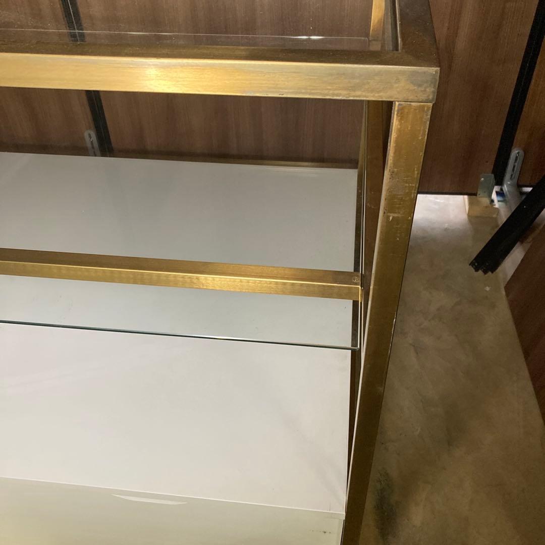 【引き取り限定】定価11万以上！店舗什器　トロッコ引き出し付き　３段テーブル