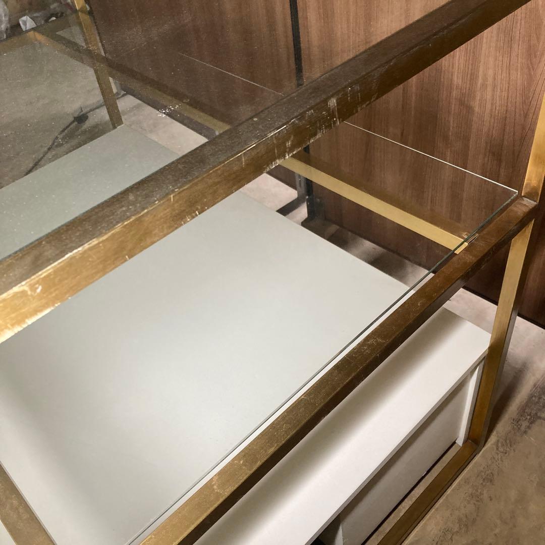 【引き取り限定】定価11万以上！店舗什器　トロッコ引き出し付き　３段テーブル