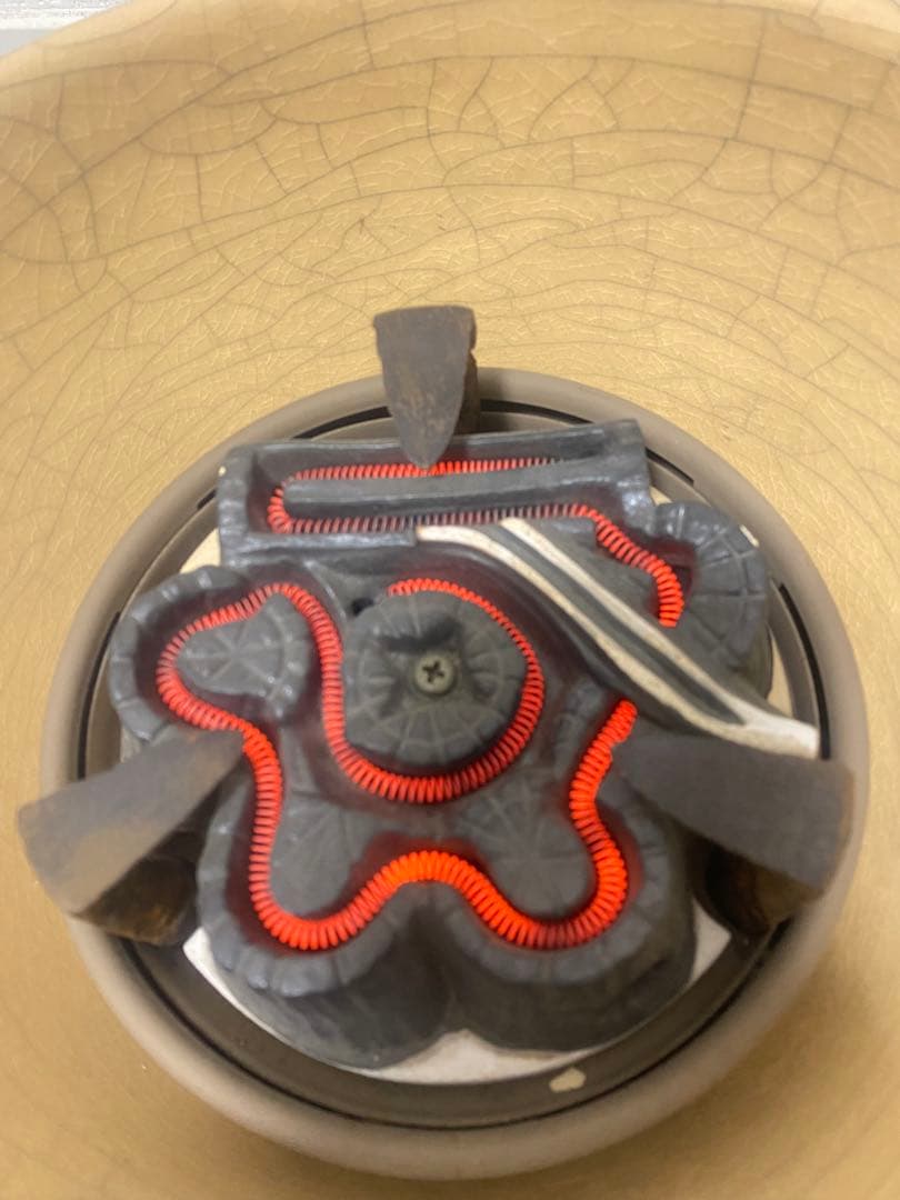 創巧野々田 風炉型電熱器とあじろ鉄 茶釜 セット