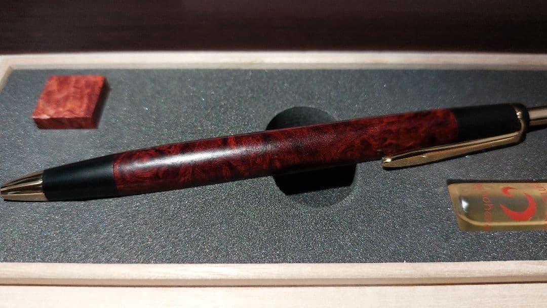 野原工芸 特上花梨瘤杢　スリムボールペン