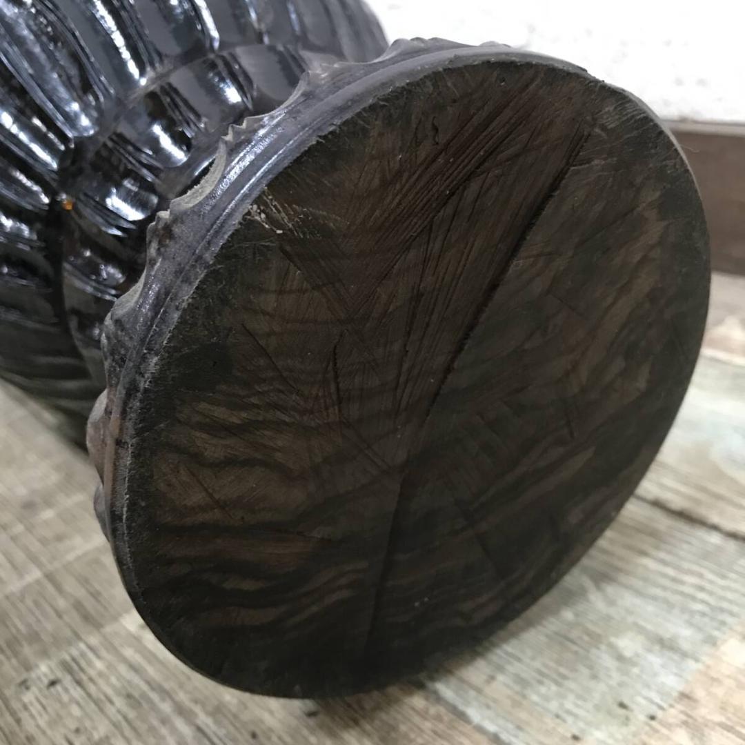 大型 壷 花器 木製 木彫り 龍 レトロ 高さ83cm×24cm×24cm