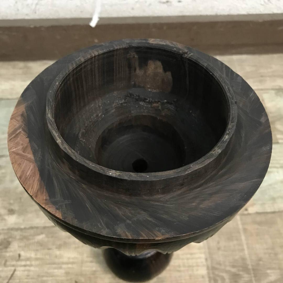 大型 壷 花器 木製 木彫り 龍 レトロ 高さ83cm×24cm×24cm