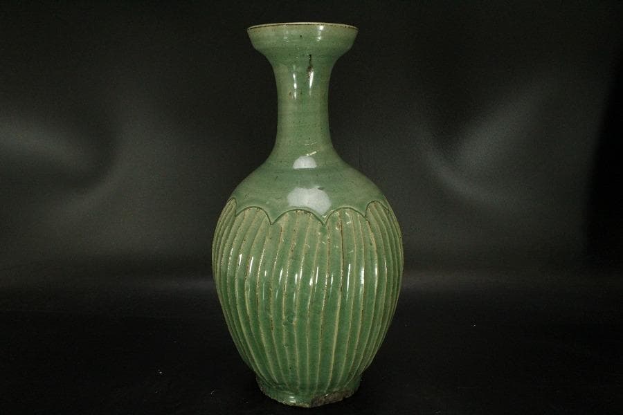 高麗 李朝 青磁 瓶 高30.5cm(ZE558)