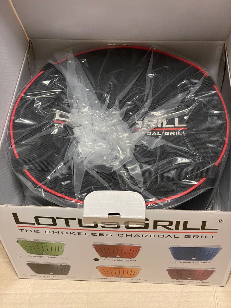 ロータスグリル レギュラーサイズ お試し炭付 USB対応 レッド直径 32cm