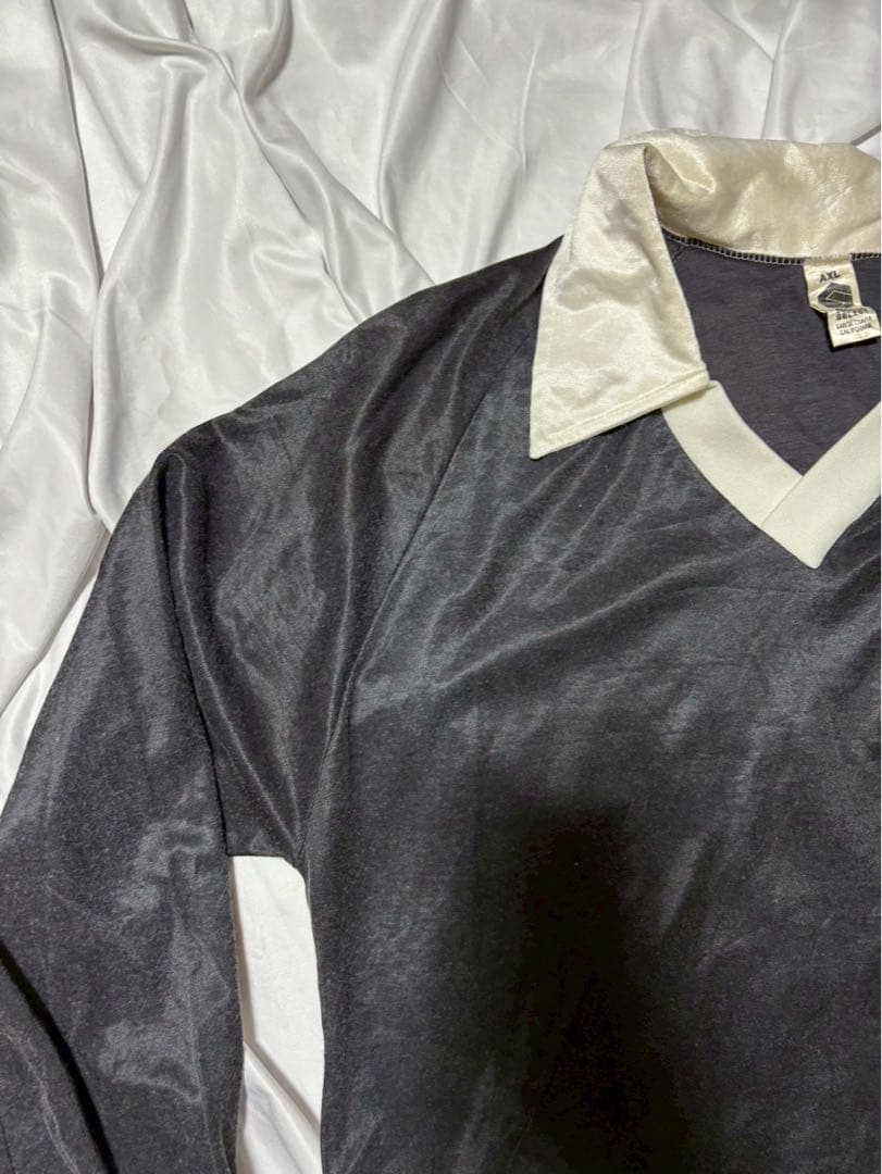 ロゴ刺繍 長袖サッカー　レフリーシャツ US古着 USSF 80S