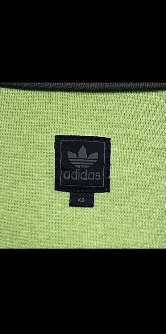 人気カラー adidas トラックジャケット XO グリーン 刺繍ロゴ 古着